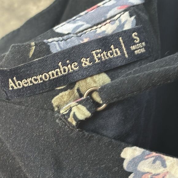 Abercrombie & Fitch Women's Navy Blue Floral Button Front Dress Size Small - Picture 10 of 10